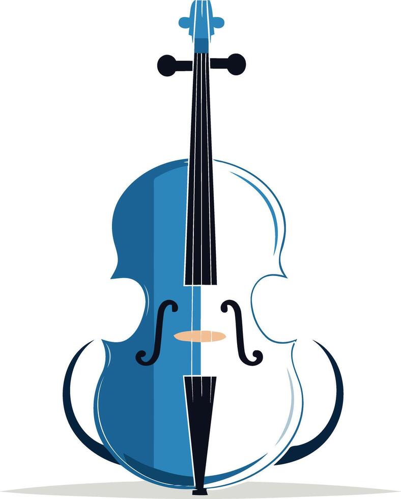 Blue and White Cello Illustration vector
