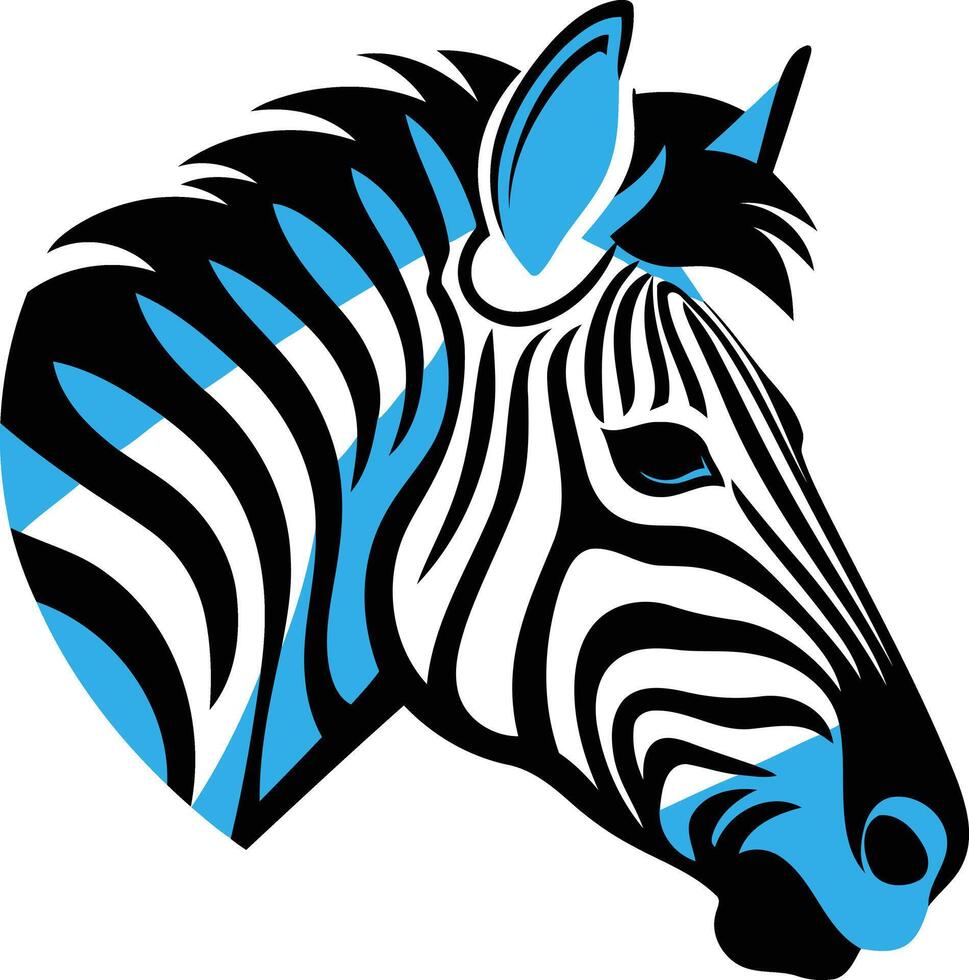 A bold and striking zebra head logo design, perfect for a brand seeking a strong and unique identity vector