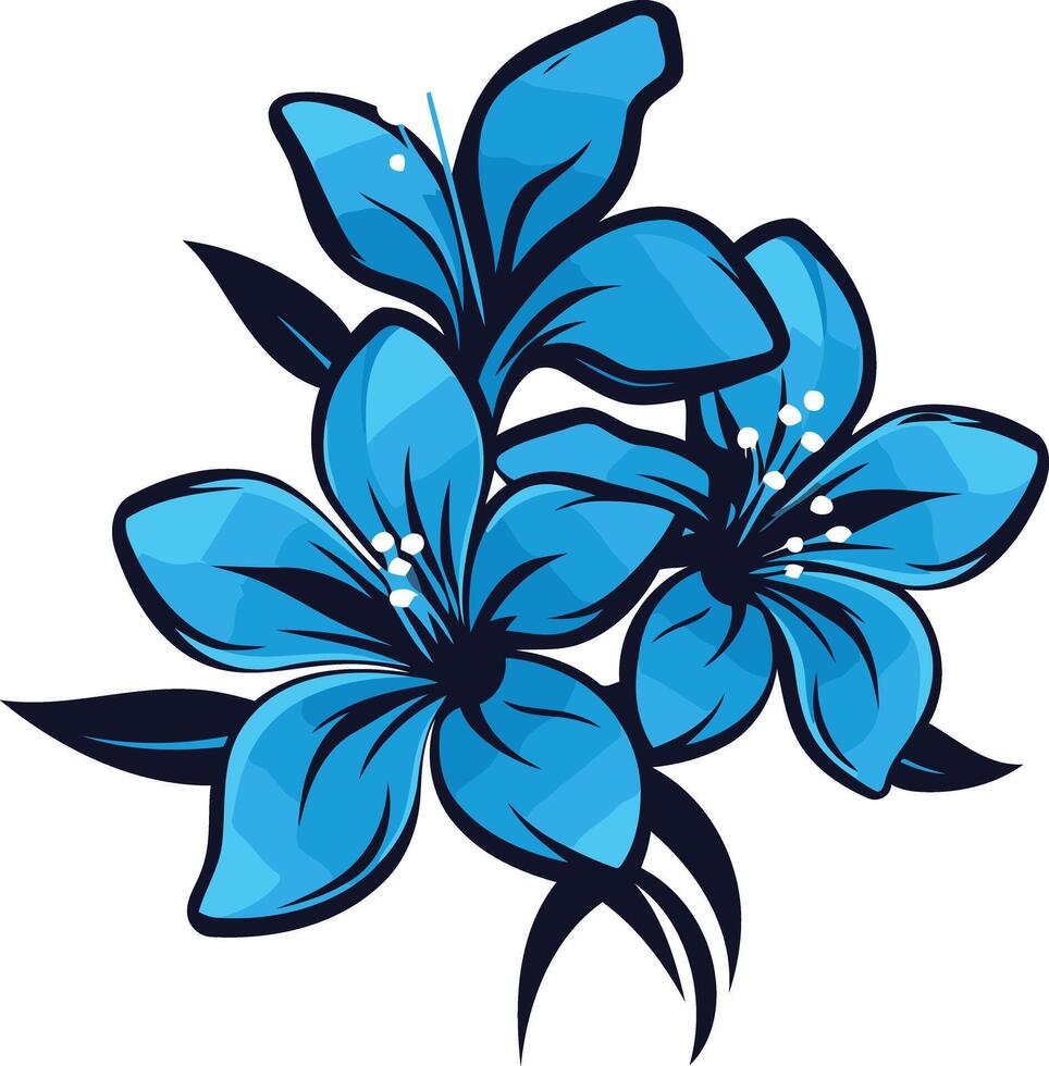 A vibrant blue flower cluster in a minimalist style, perfect for logo design, branding, or website elements vector