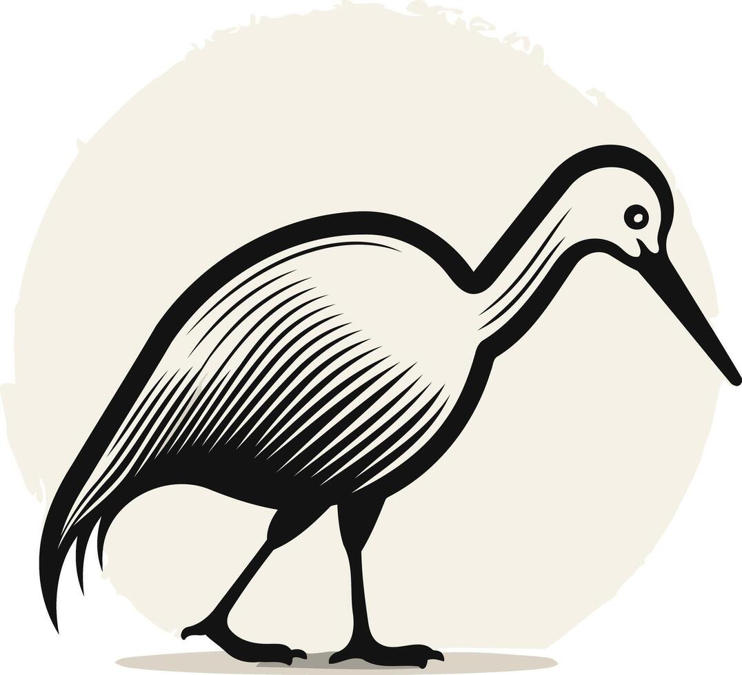A stylish and minimalist black and white illustration of a bird, perfect for branding, logos, or design projects that require a touch of nature vector