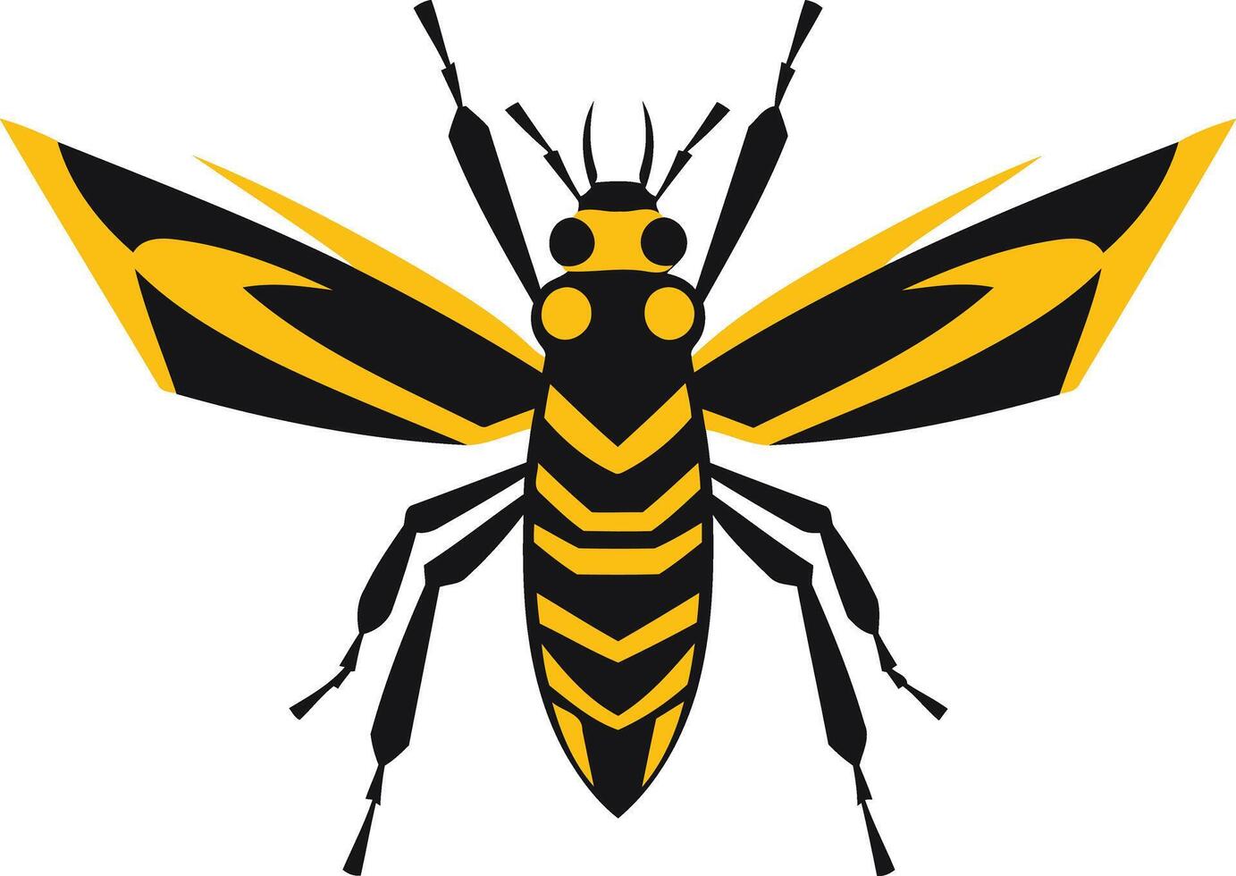 Abstract Stylized Illustration of a Wasp vector