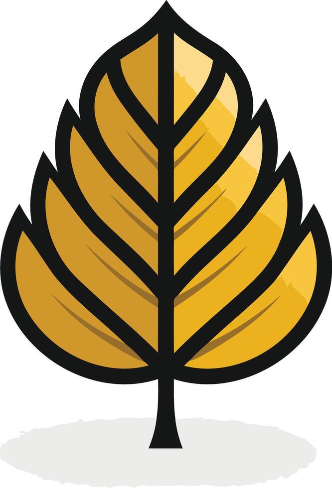 A stylized yellow leaf icon, perfect for branding or web design vector