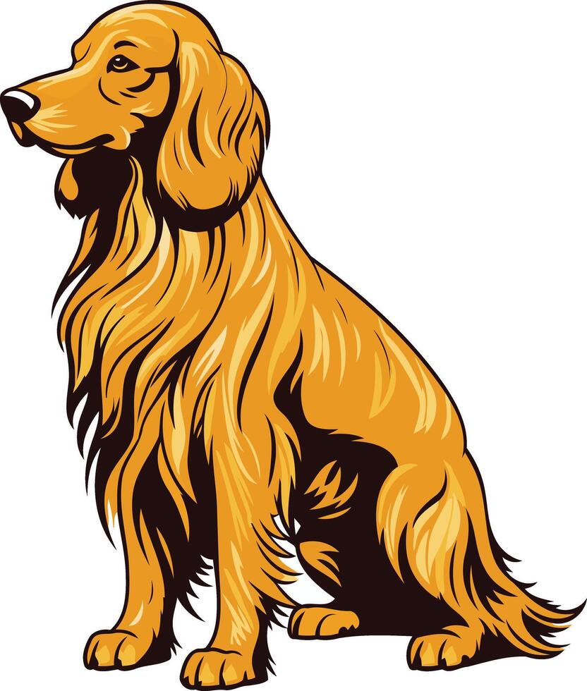 Golden Retriever Sitting Profile vector