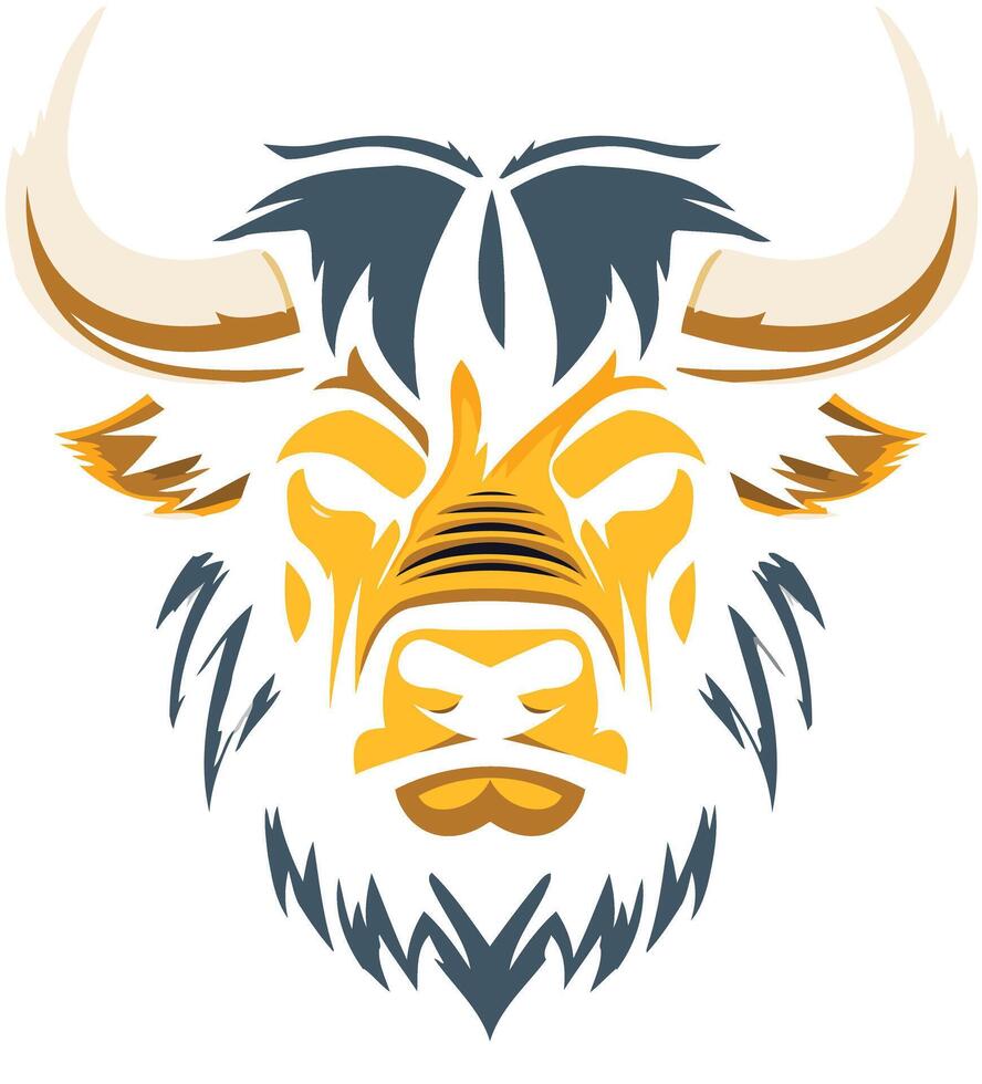 Powerful and symbolic bull head logo design, perfect for branding, apparel, or any project requiring a strong and assertive visual vector