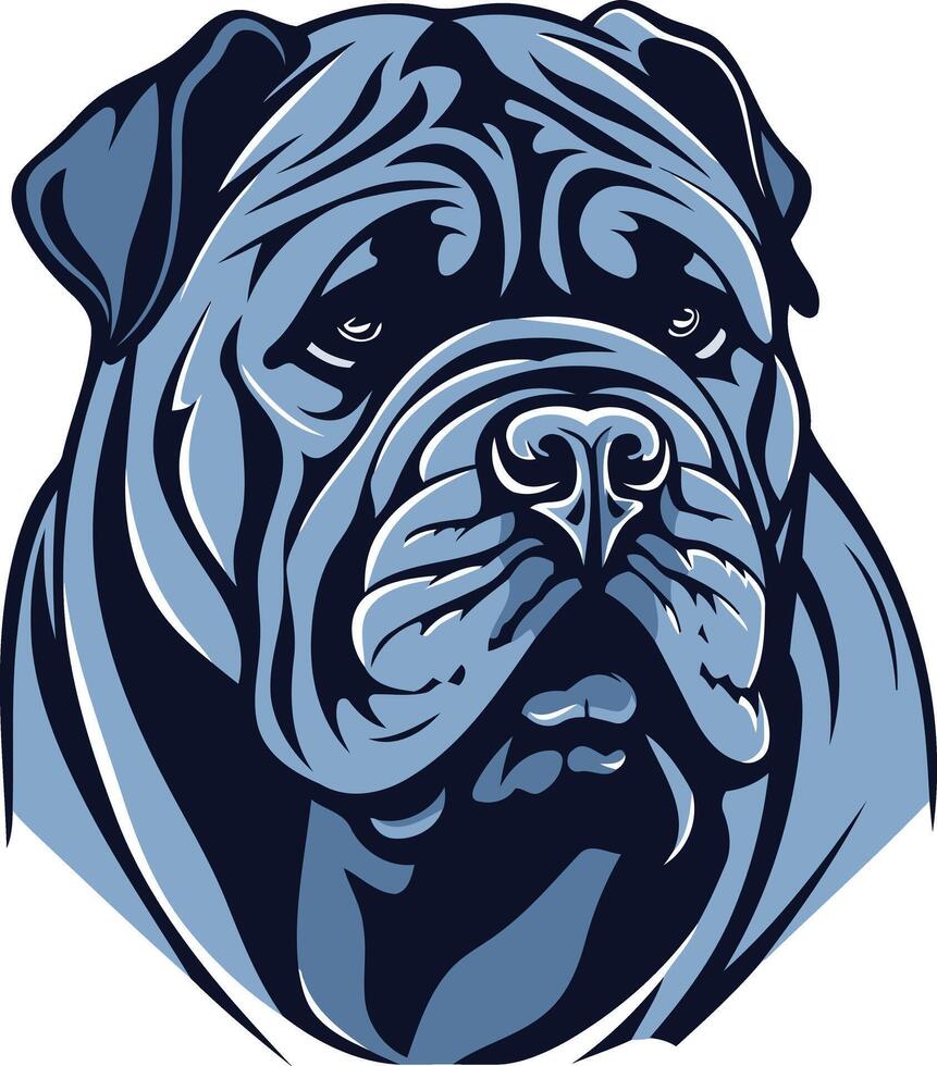 A powerful and imposing portrait of a bullmastiff, capturing its strong presence and loyal nature vector