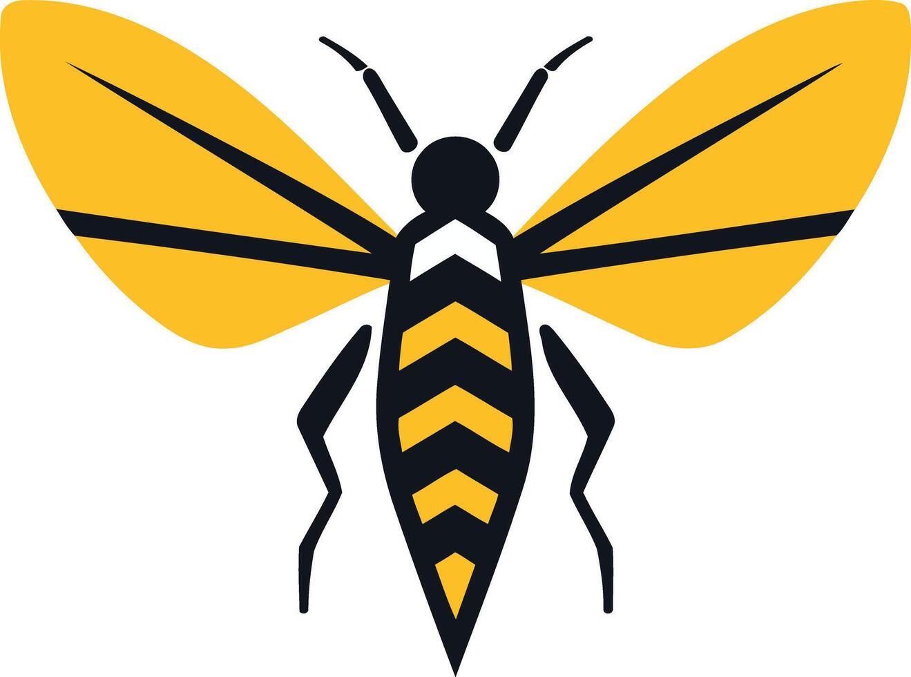 Simple and bold illustration of a yellow wasp vector