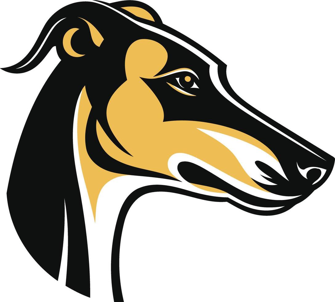 Black and Yellow Greyhound Mascot vector