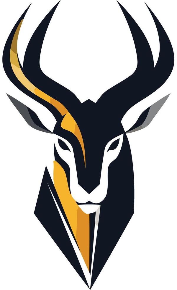 Black and Gold Abstract Antelope vector