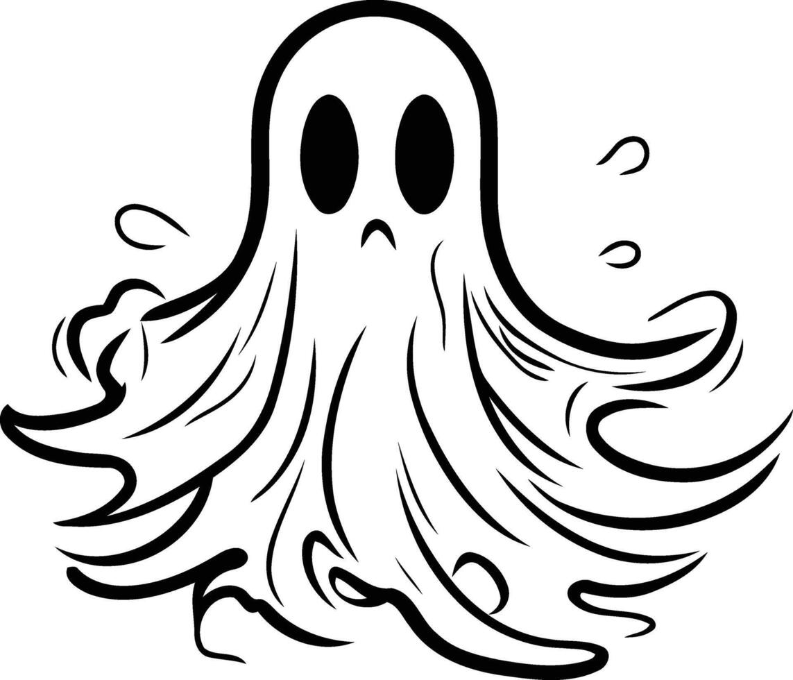 A simple yet spooky cartoon ghost, perfect for halloween, spooky season, or any other project needing a fun, whimsical touch vector