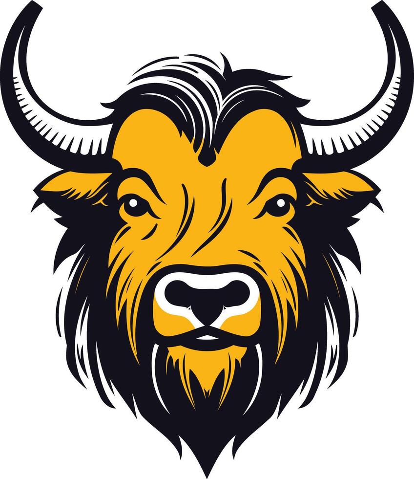 A bold and powerful bison head logo, perfect for branding, merchandise, or any project needing a strong, animalistic presence vector