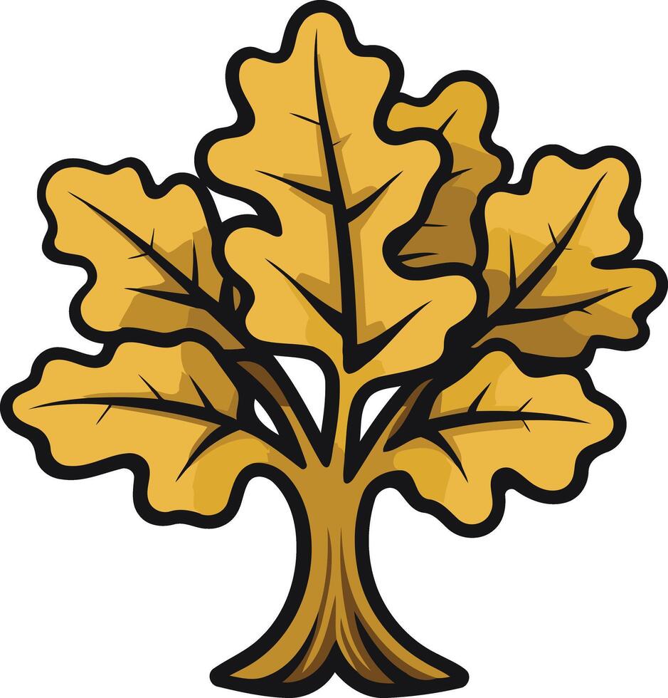 Golden Oak Tree Illustration vector