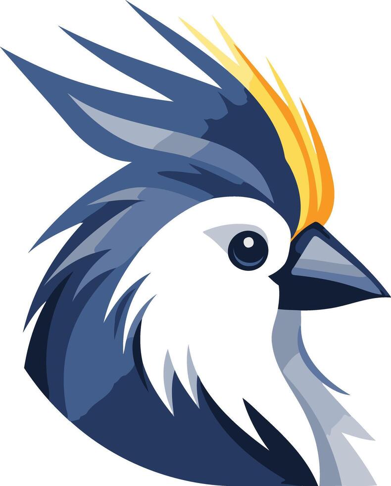 Blue and Yellow Bird with a Crest vector