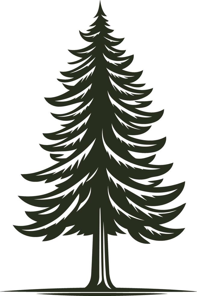 Simple and elegant illustration of a pine tree, perfect for branding, logos, or nature-themed designs vector