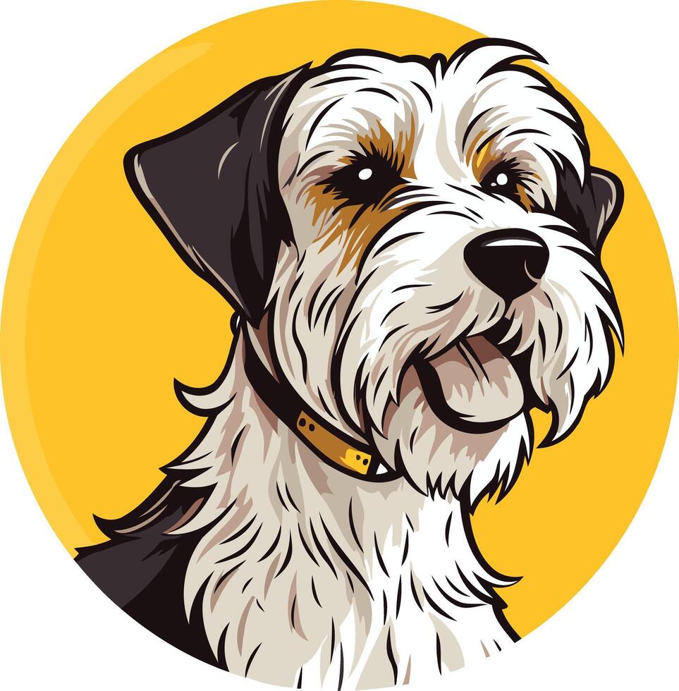 Cute cartoon illustration of a terrier dog with a friendly expression vector