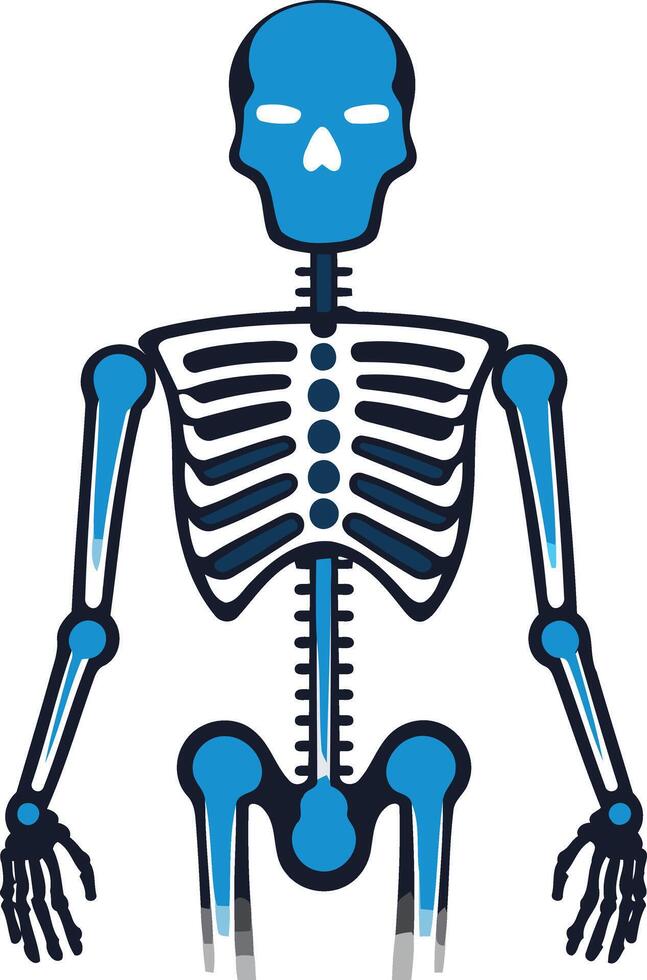 Simple Blue Skeleton Illustration vector