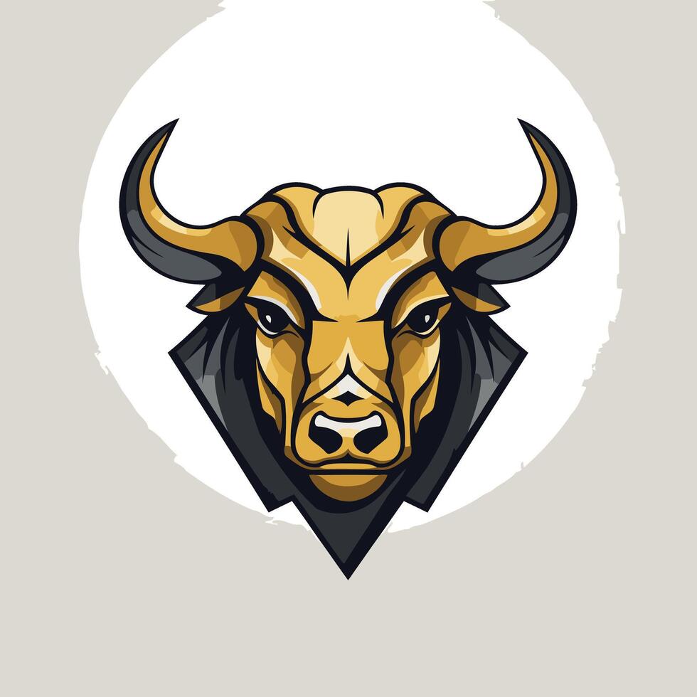 Bull Mascot Logo with Black Background vector