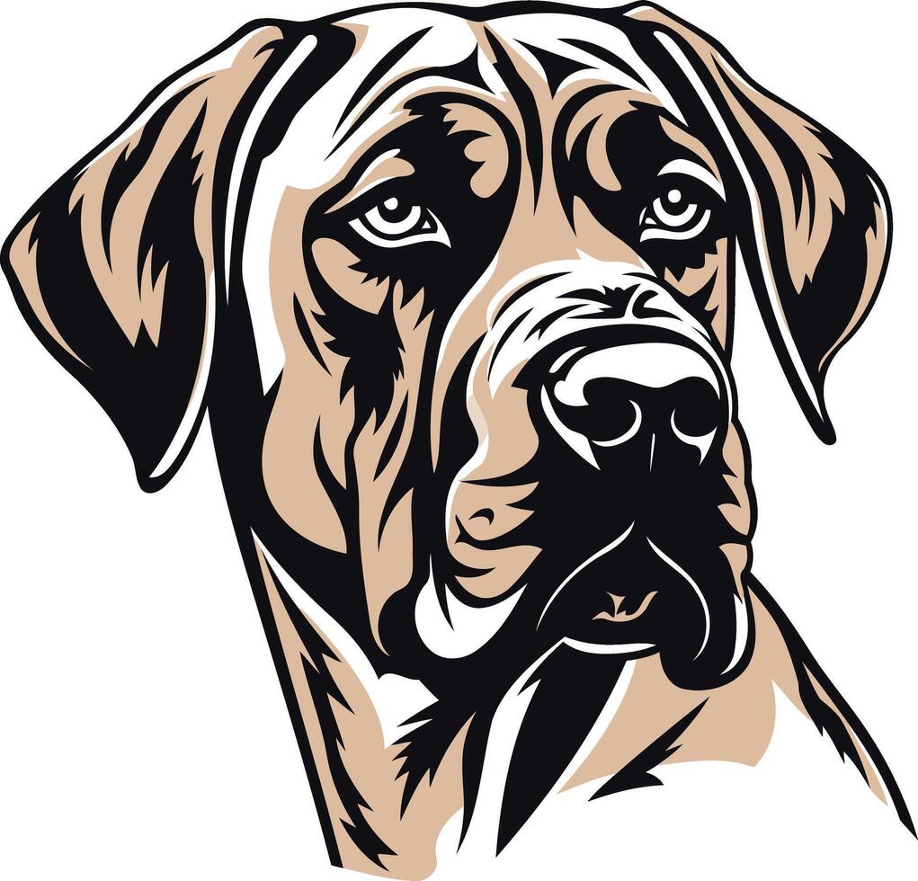 Close-up Portrait of a Dog's Head vector