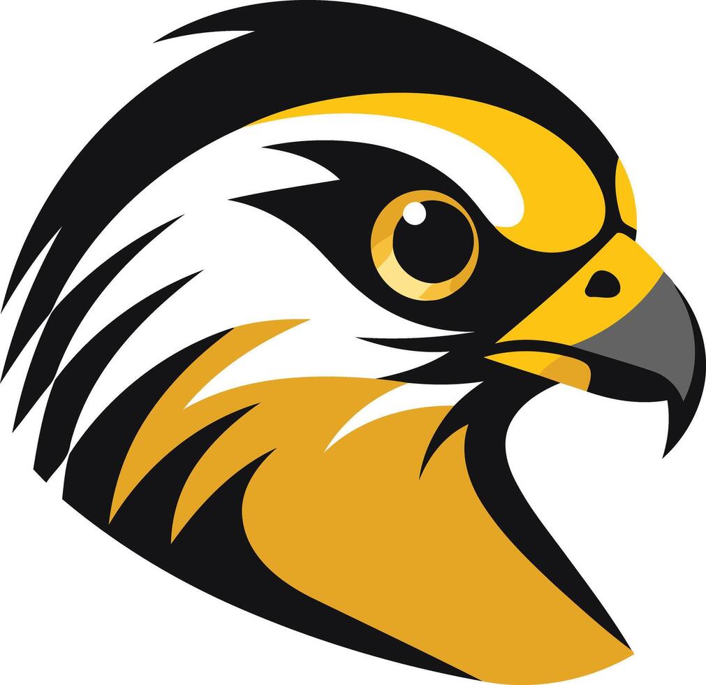 A fierce and dynamic falcon head logo, perfect for sports teams, businesses, and brands seeking a powerful and bold image vector