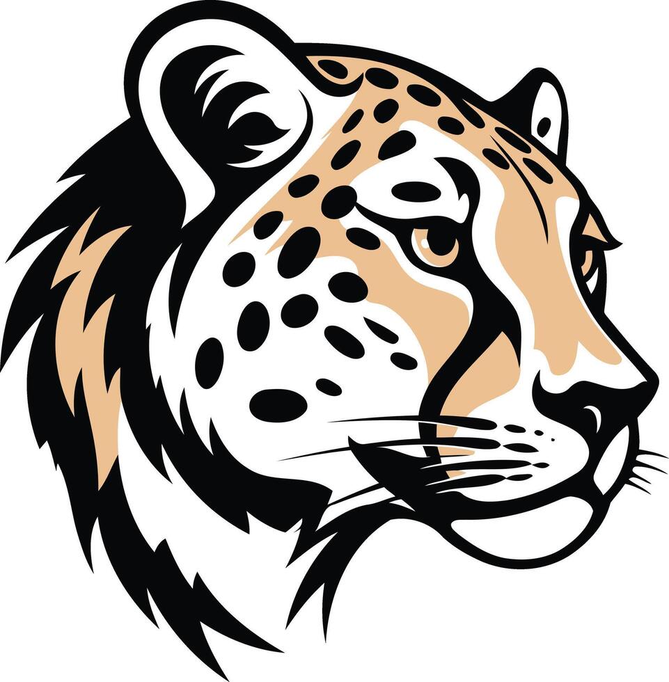 Powerful cheetah head illustration, perfect for sports teams, logos, and branding vector