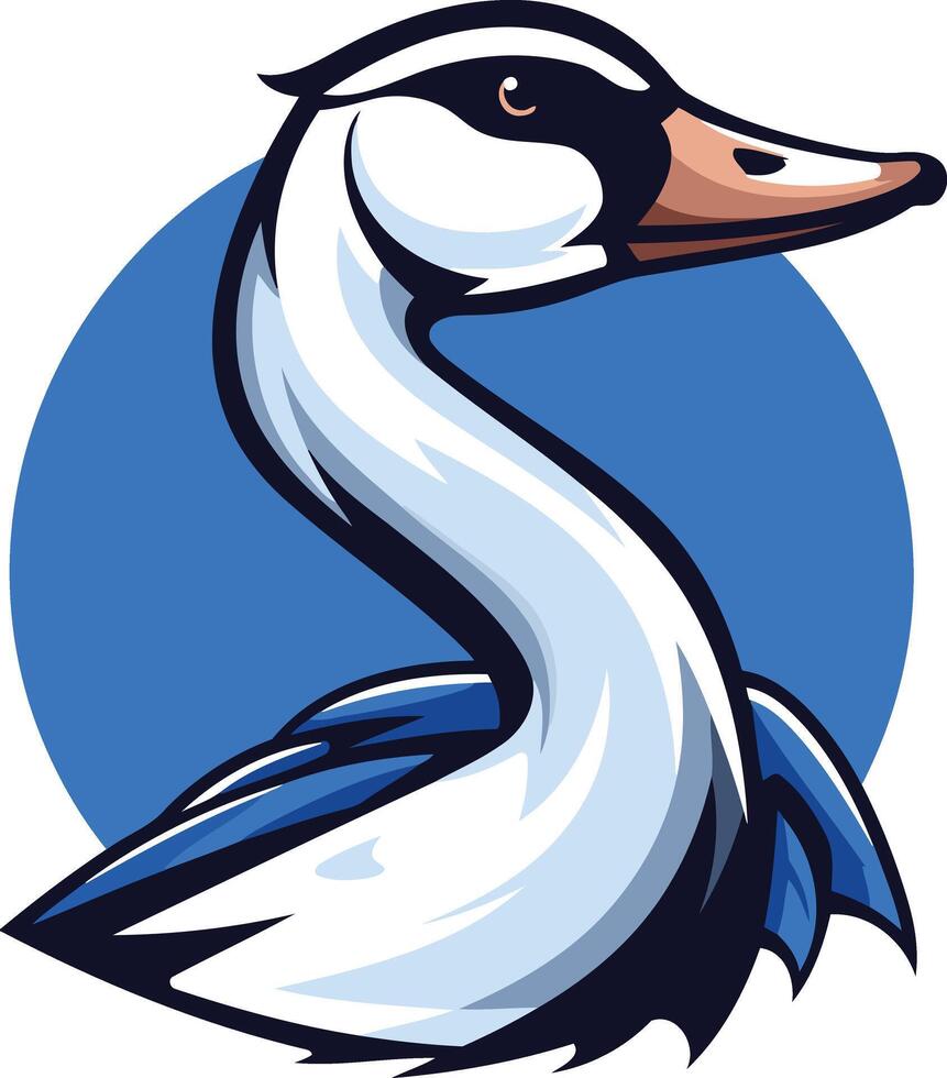 A bold and stylized illustration of a goose's head, perfect for branding, logos, and mascot designs vector