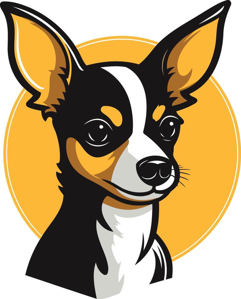 A cute cartoon chihuahua with big ears and a friendly expression vector