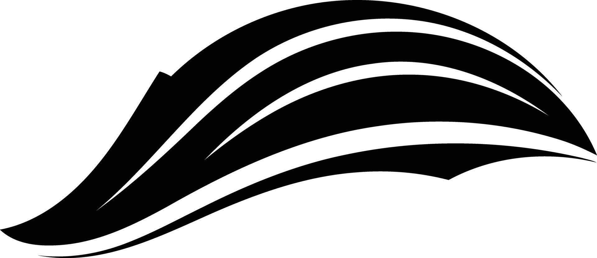 Abstract black and white graphic design element, a stylized wave shape, perfect for branding, logos, or website design vector