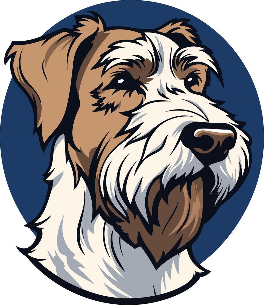 A friendly and playful illustration of a wirehaired fox terrier, perfect for pet related businesses, websites, or branding vector