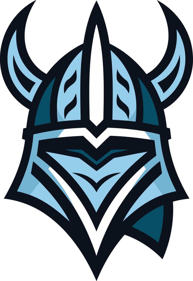 Blue and White Viking Helmet Logo vector