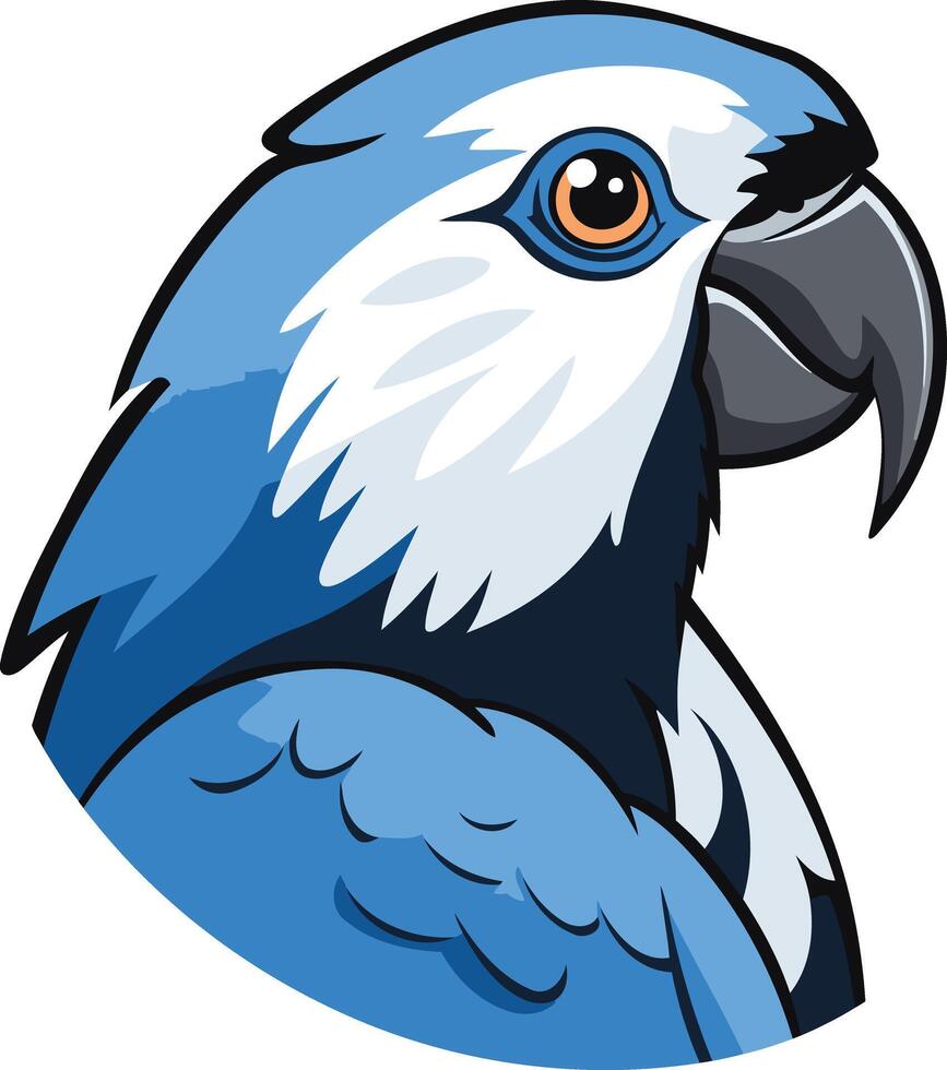 Blue and White Parrot Illustration vector