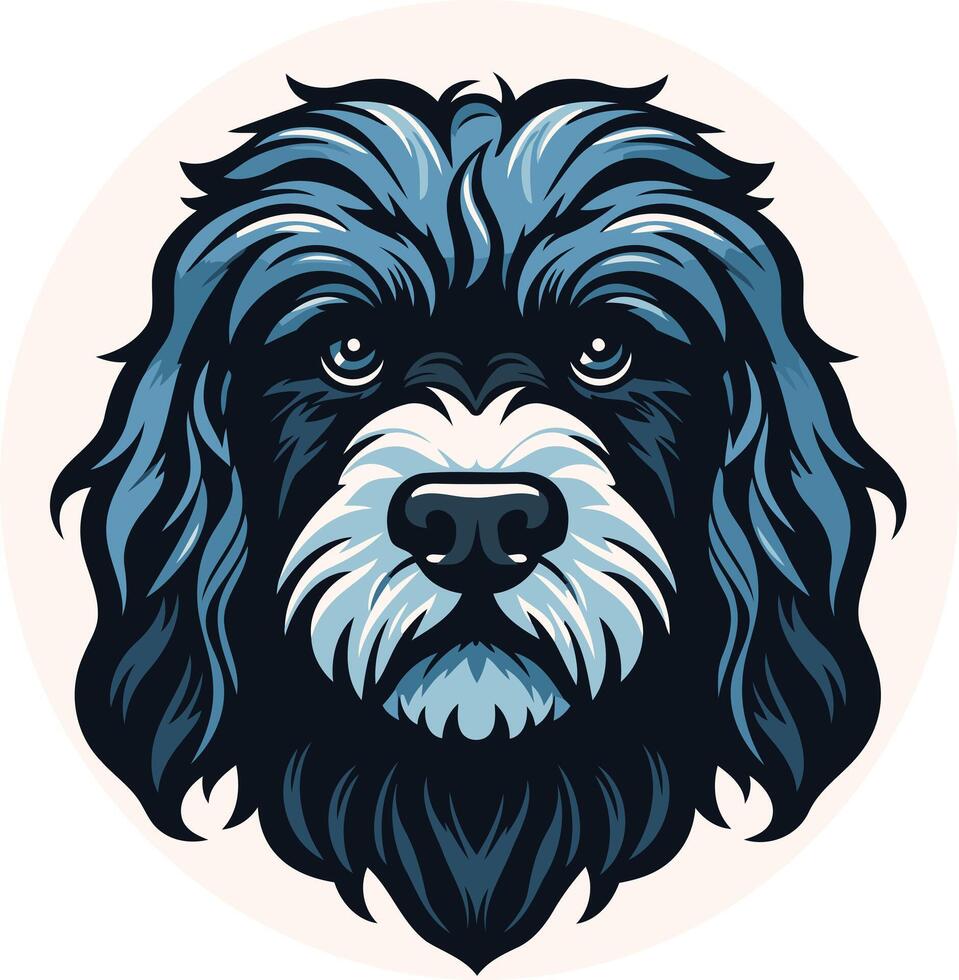 Close-up Portrait of a Black and Blue Dog vector