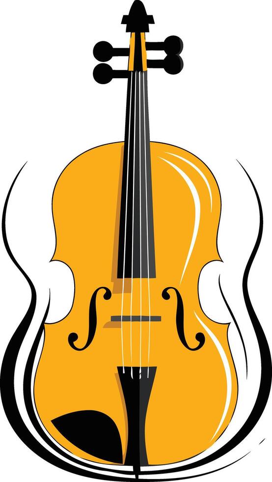 A simple yet elegant illustration of a violin with flowing lines, perfect for music-related designs and branding vector