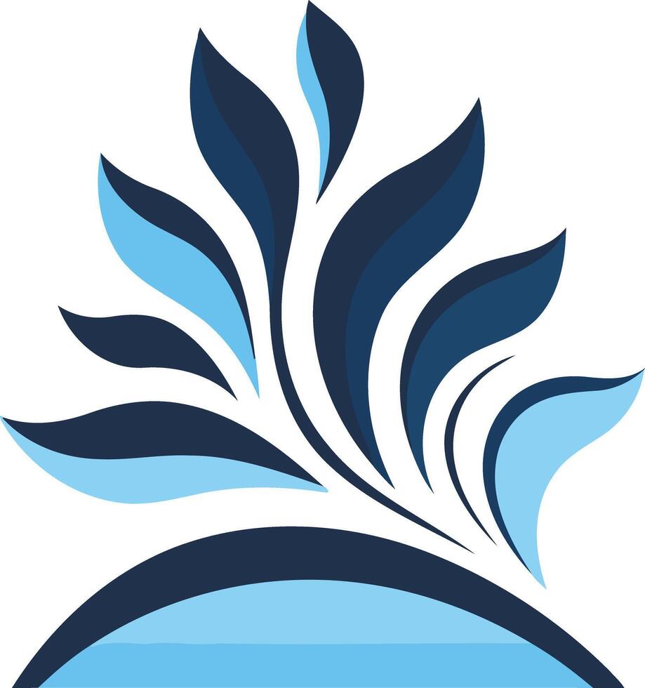 Abstract Floral Design in Blue and White vector