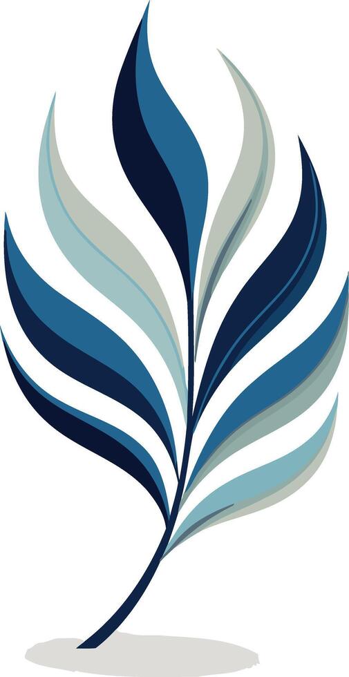 Abstract Blue Leaf Illustration vector