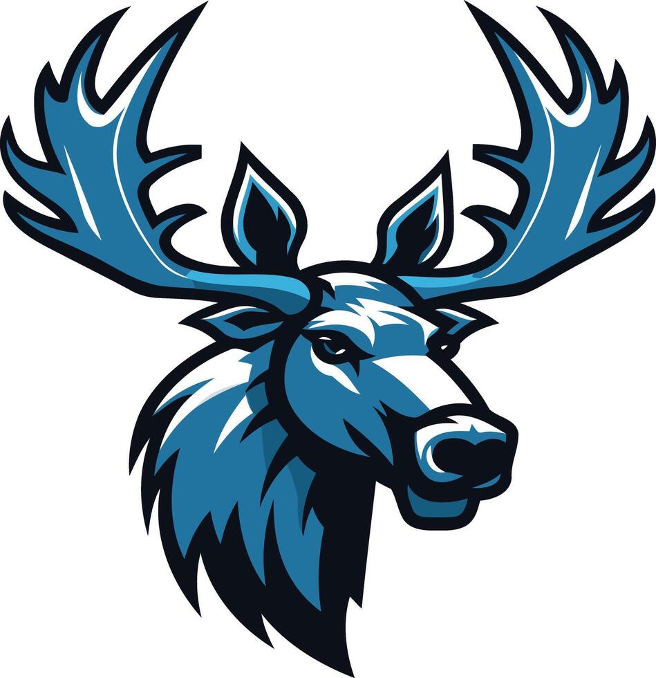 Blue Moose Mascot Design vector