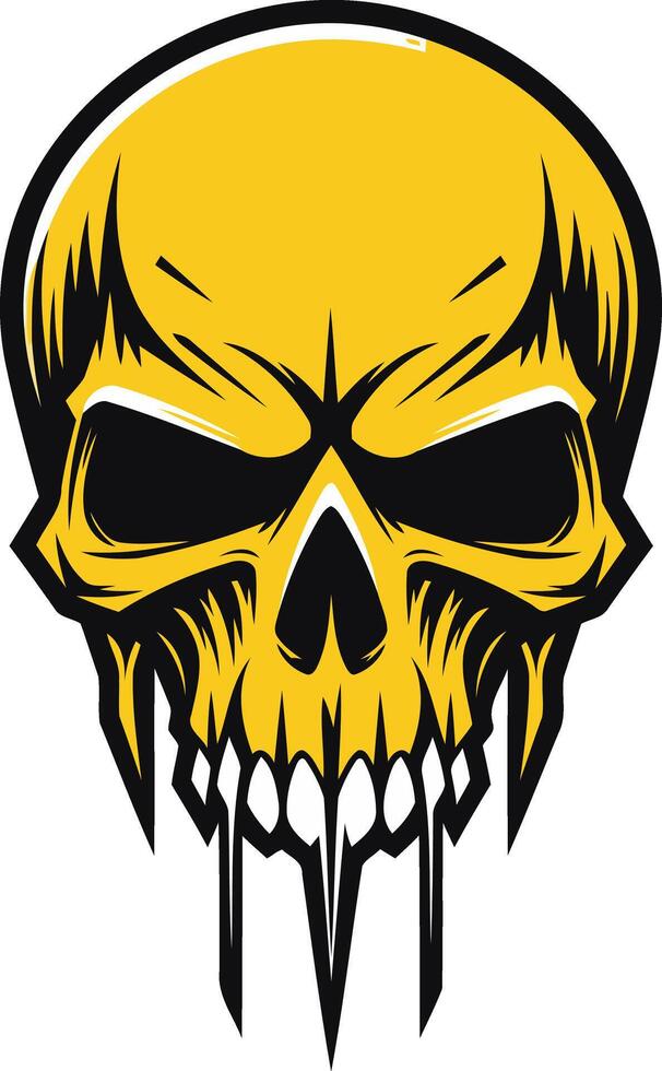 Yellow Skull Illustration with Black Details vector