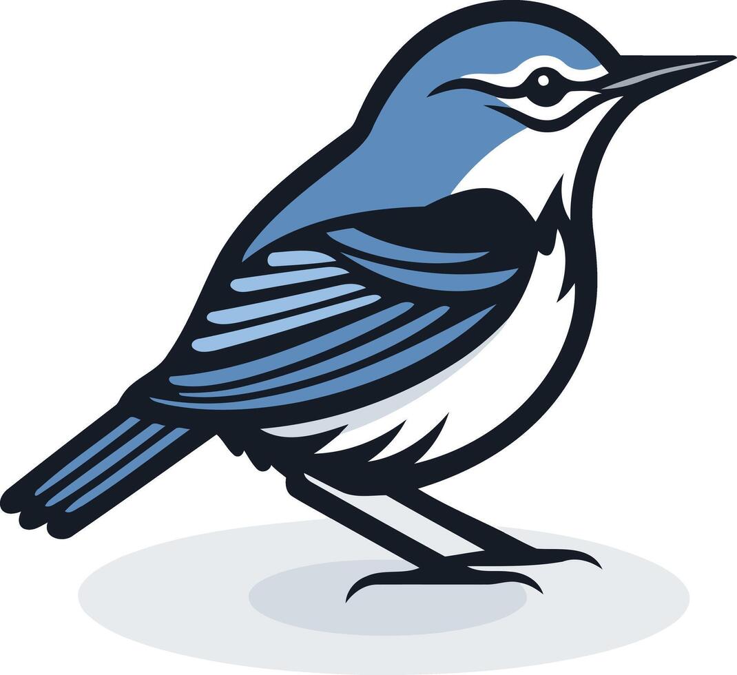 A charming bluebird illustration, perfect for nature-themed branding or design projects vector