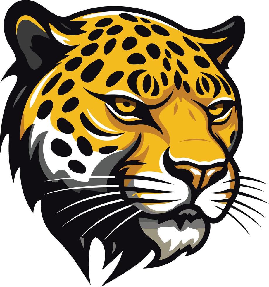 A powerful and fierce leopard head mascot illustration, perfect for branding, sports teams, or any design project that needs a touch of wildness vector