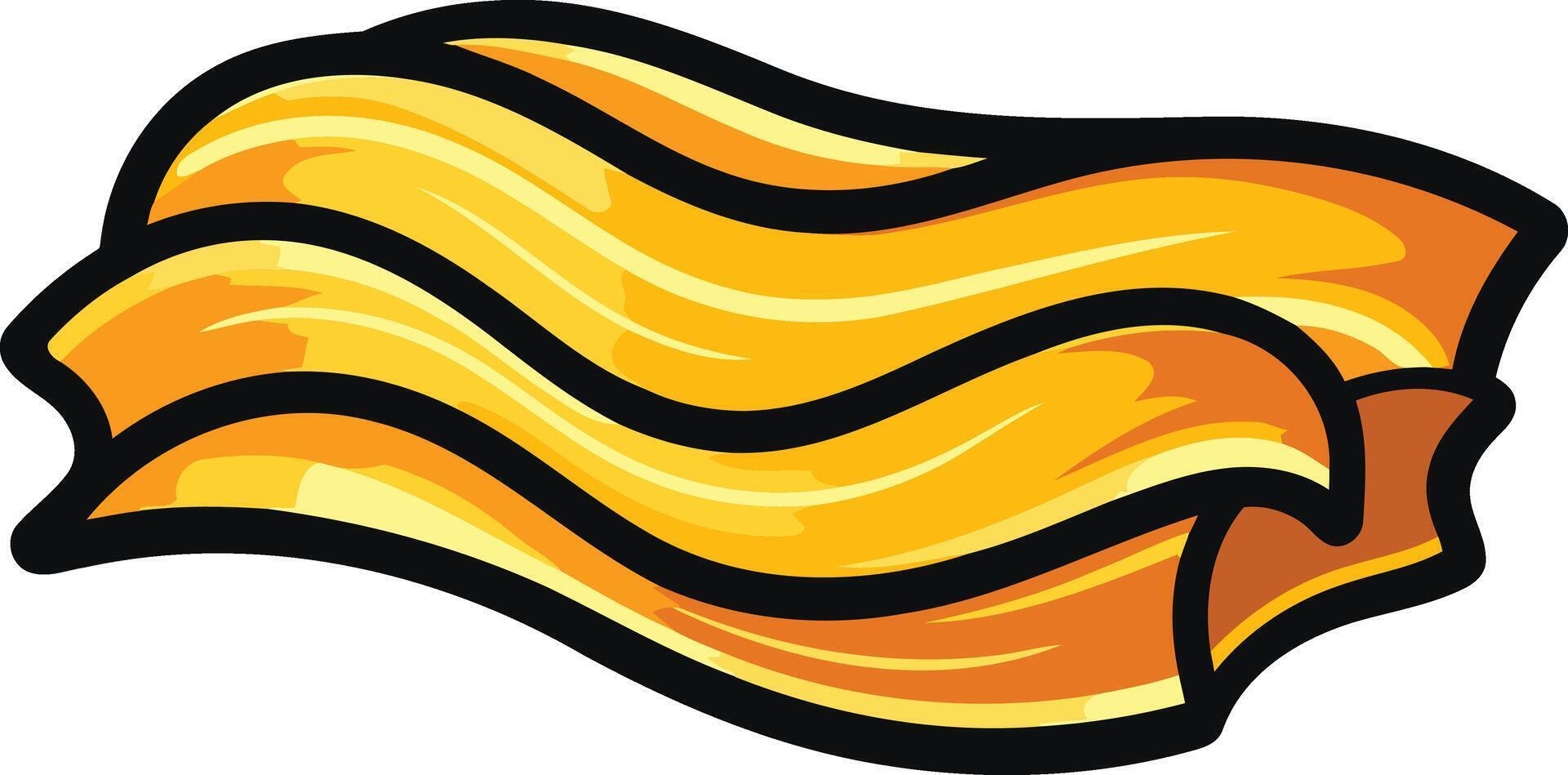 Cartoon illustration of three crispy bacon strips vector