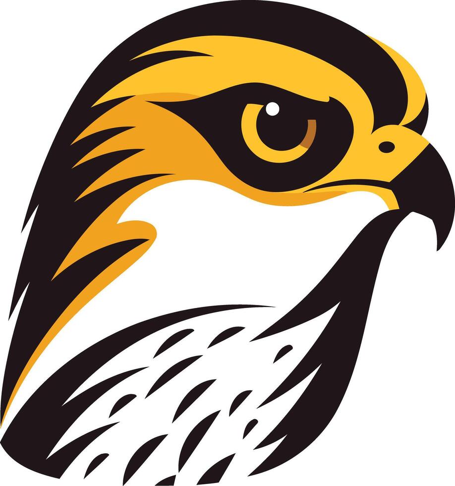 Powerful and dynamic falcon head logo design, perfect for sports teams, businesses, and branding vector