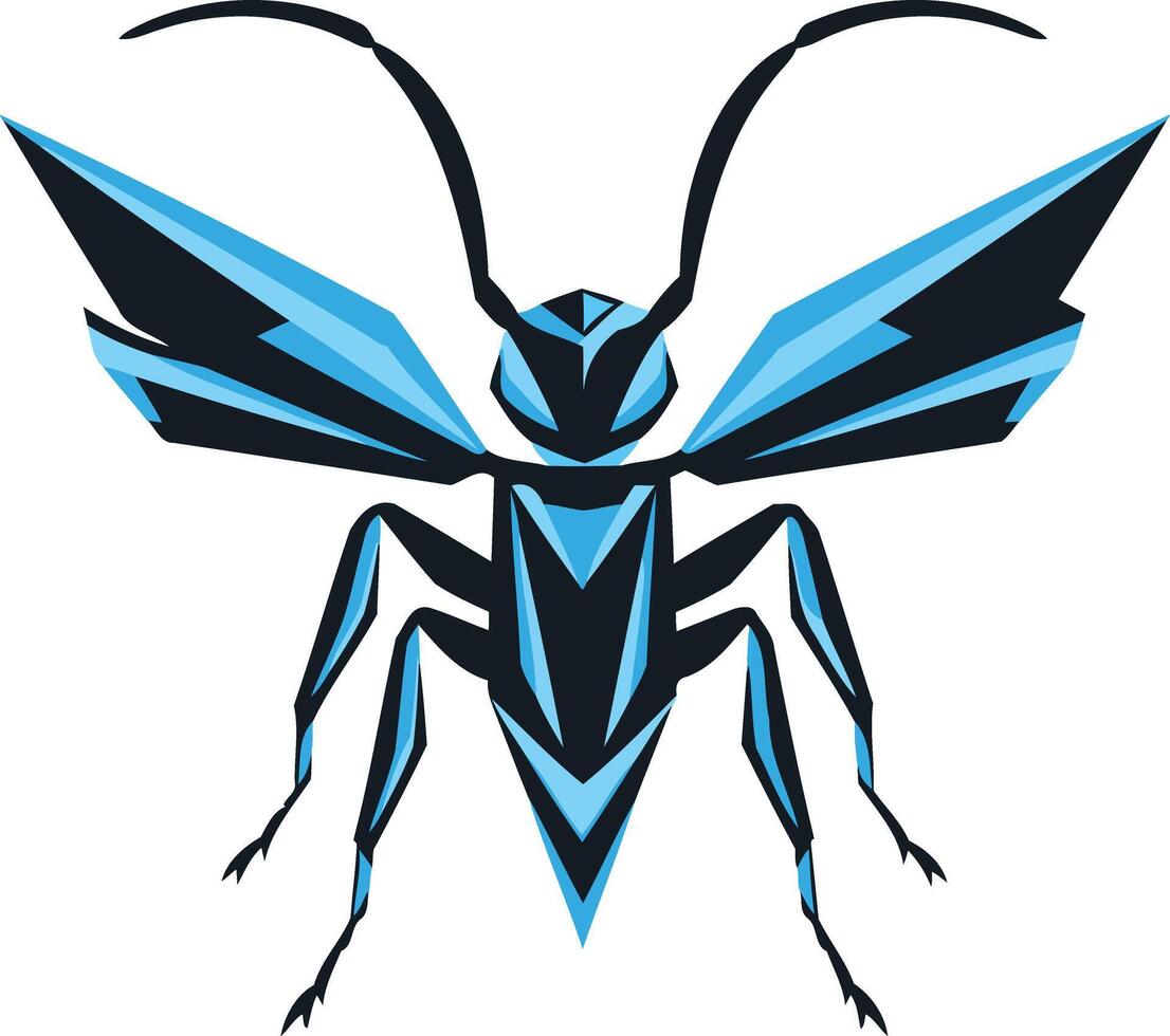 A bold and striking geometric design of a wasp, perfect for logos, branding, and graphic design projects vector