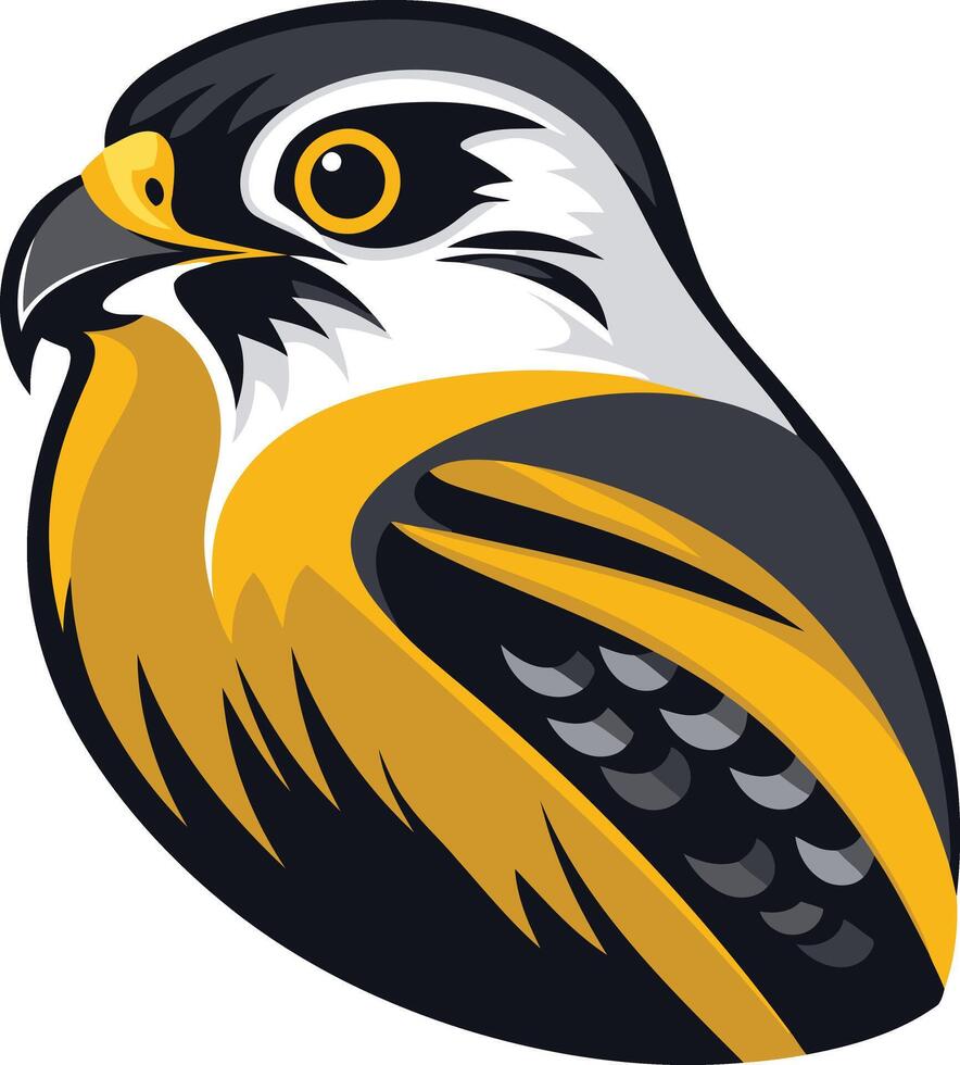 Illustration of a Yellow and Black Falcon vector