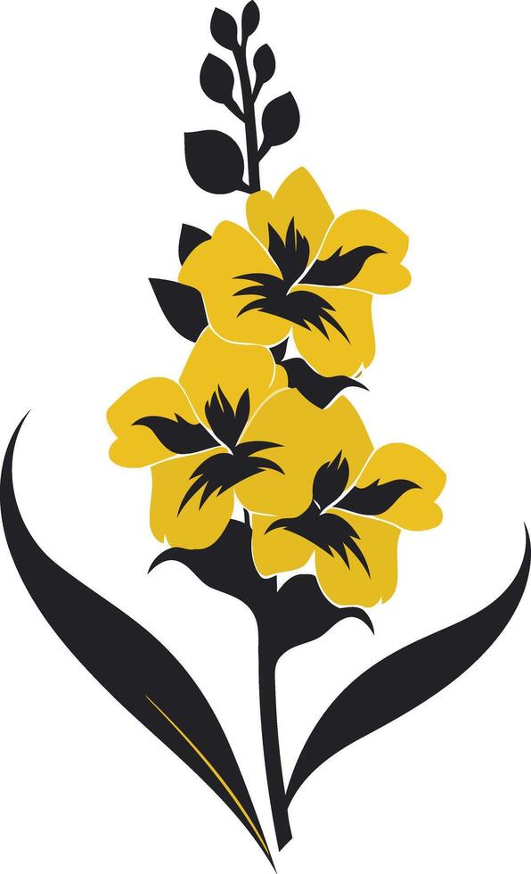Black and Yellow Flower Illustration vector