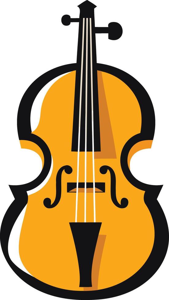 A simple, cartoon style illustration of a violin vector