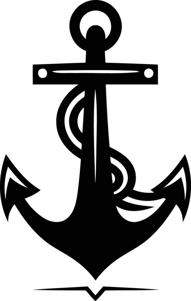 Simple black and white anchor symbol vector