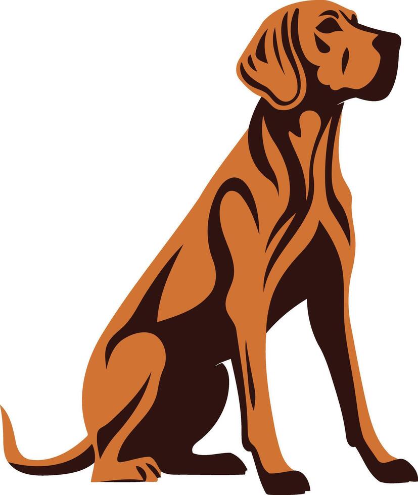 A simple, stylized illustration of a dog sitting, perfect for logos, pet branding, and pet-related designs vector