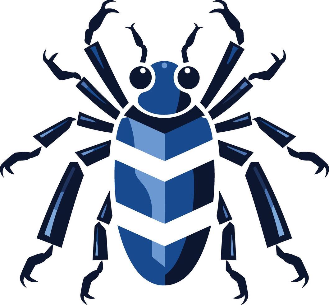Stylized Blue Bug Illustration vector