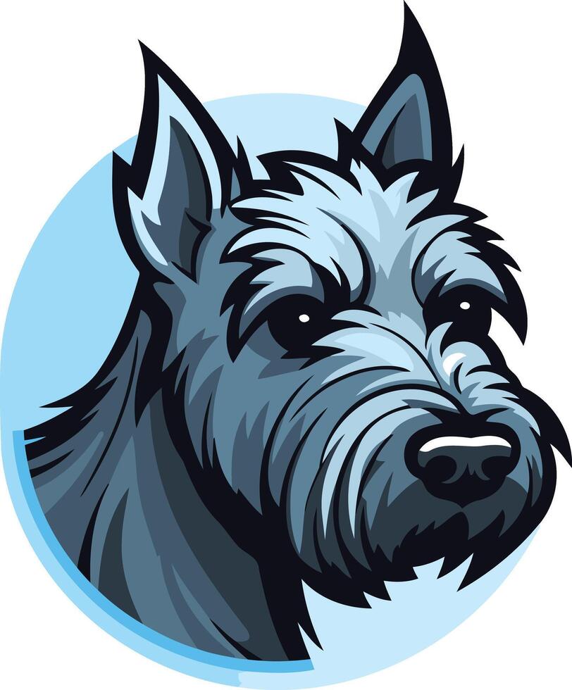 A playful and friendly cartoon illustration of a terrier dog, perfect for branding or merchandise vector