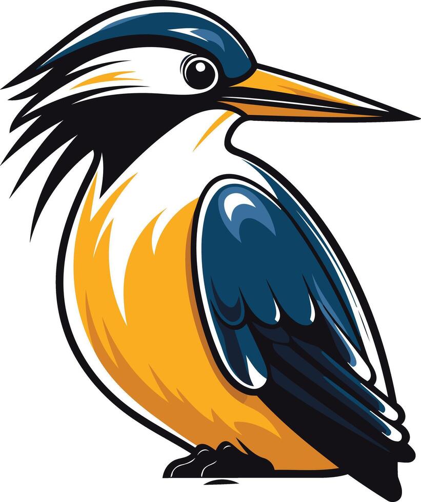 Cartoon Illustration of a Kingfisher vector