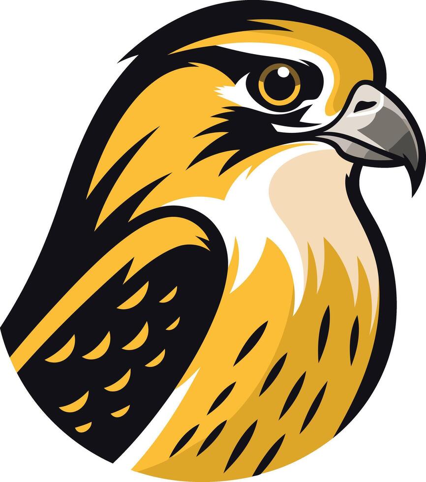 Golden and Black Hawk Mascot Logo vector