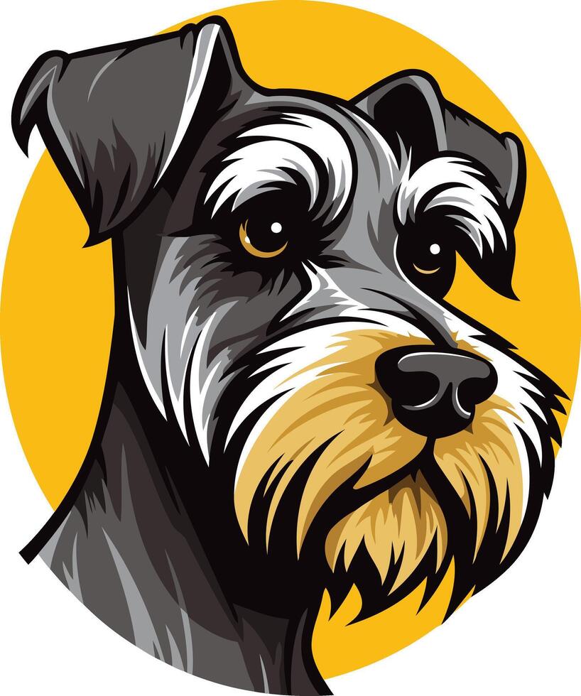 Portrait of a Miniature Schnauzer vector